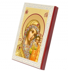 The Kazan Mother of God (in gold, in beams)